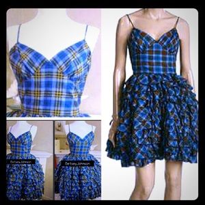 Authentic Betsy Johnson Plaid Tiered Dress Size 4